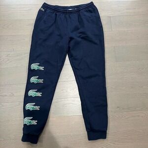 LACOSTE Men's Fleece Sweatpants in Navy Blue XL